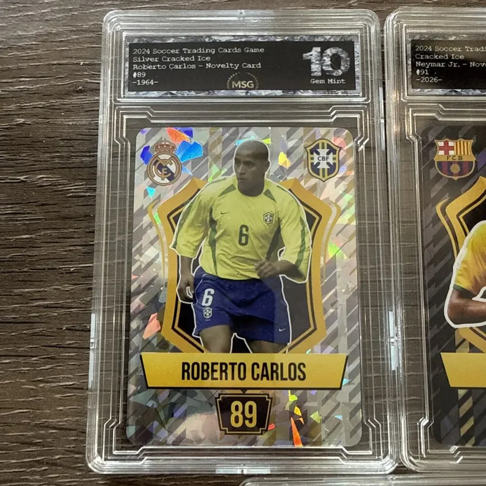 Ricardo Kaka, Roberto Carlos & Neymar Jr. 2024 Soccer TCG Graded 10 Gem Mint